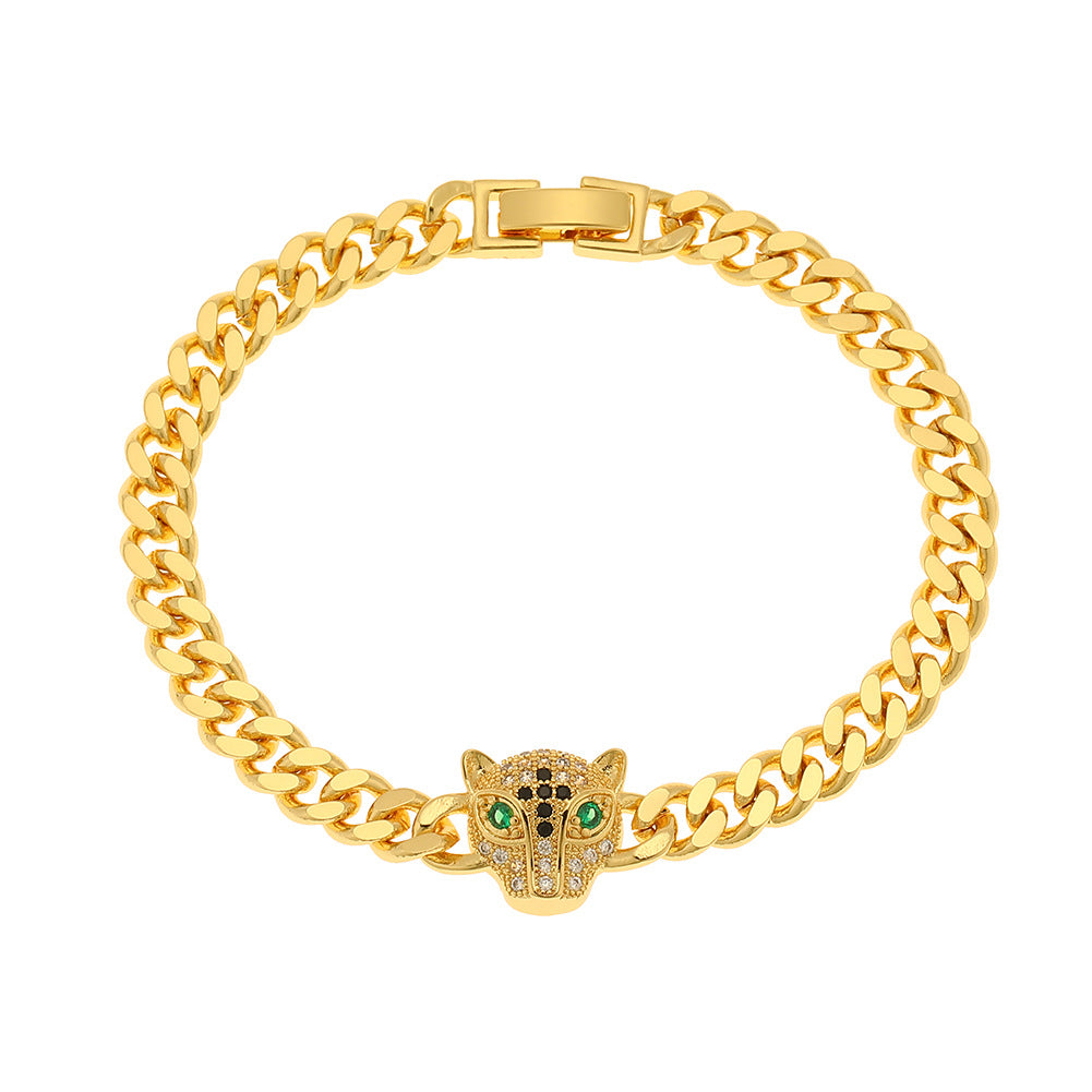 Wholesale Leopard Head Copper Zircon Bracelet